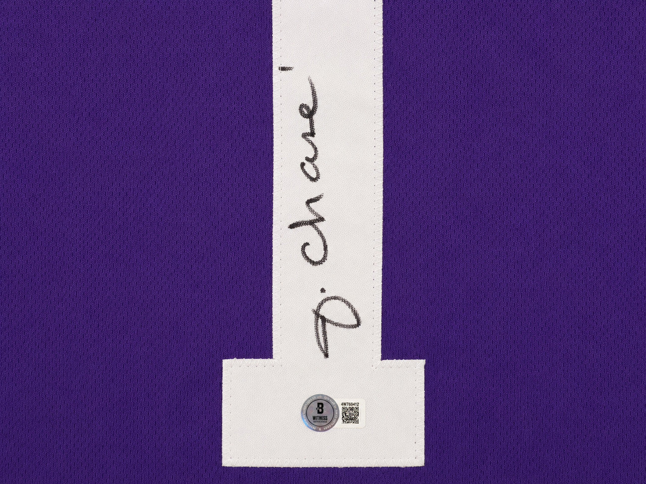 LSU Tigers Ja'Marr Chase Autographed Purple Jersey Beckett BAS QR Stock #263337