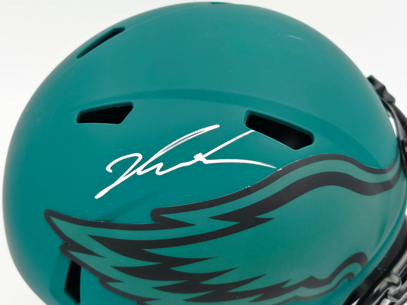 Jalen Carter Autographed Philadelphia Eagles Rave Green Full Size Speed Replica Helmet JSA Witness Stock #266078