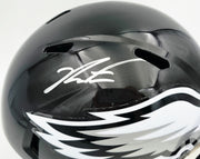 Jalen Carter Autographed Philadelphia Eagles Black 2022 Alternate Full Size Speed Replica Helmet JSA Witness Stock #266079