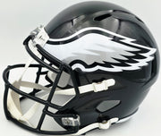 Jalen Carter Autographed Philadelphia Eagles Black 2022 Alternate Full Size Speed Replica Helmet JSA Witness Stock #266079