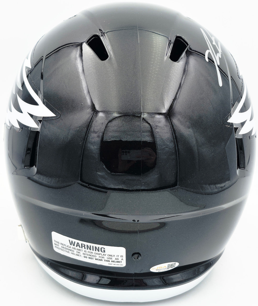 Jalen Carter Autographed Philadelphia Eagles Black 2022 Alternate Full Size Speed Replica Helmet JSA Witness Stock #266079