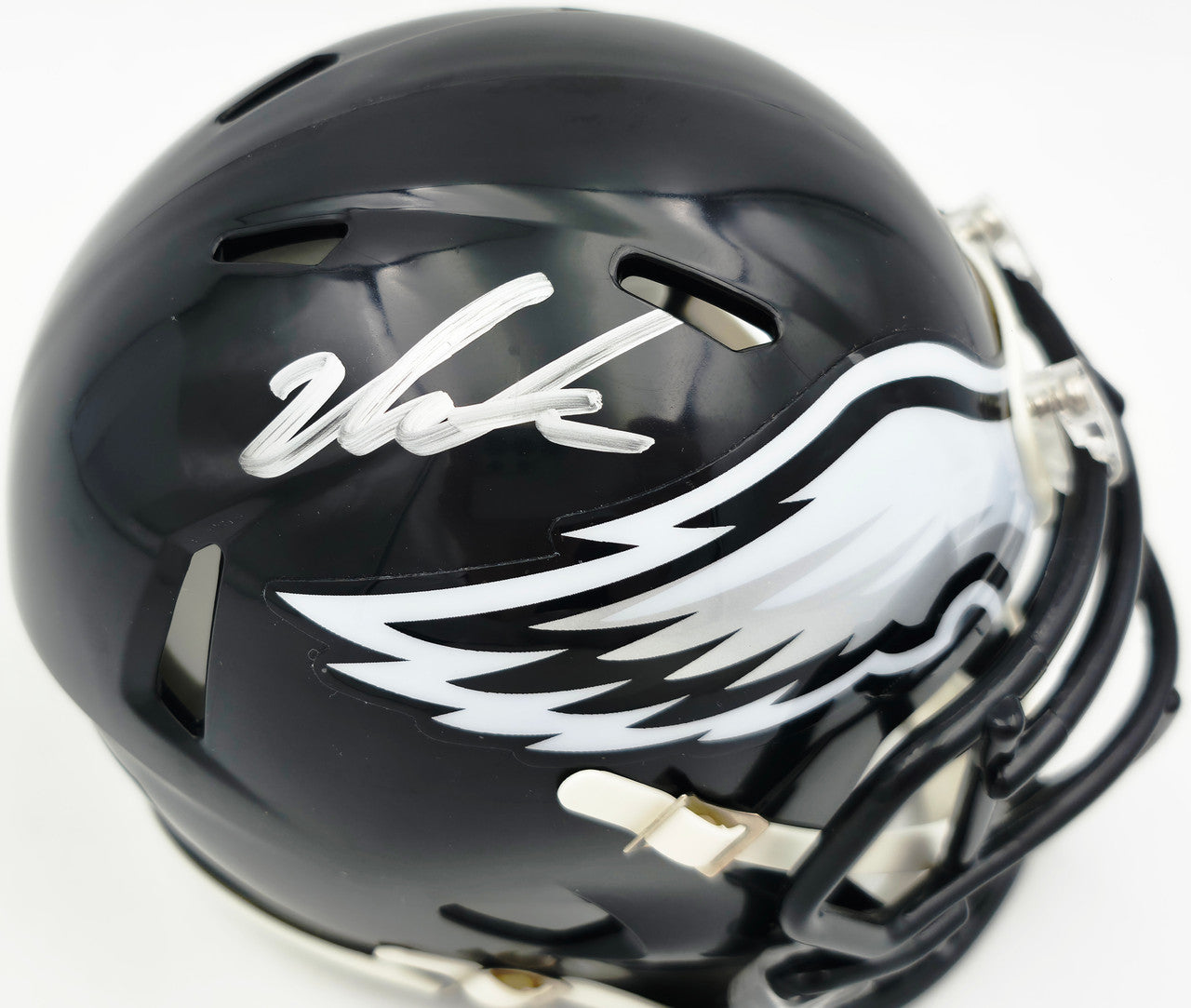 Jalen Carter Autographed Philadelphia Eagles Black 2022 Alternate Speed Mini Helmet JSA Witness Stock #266083