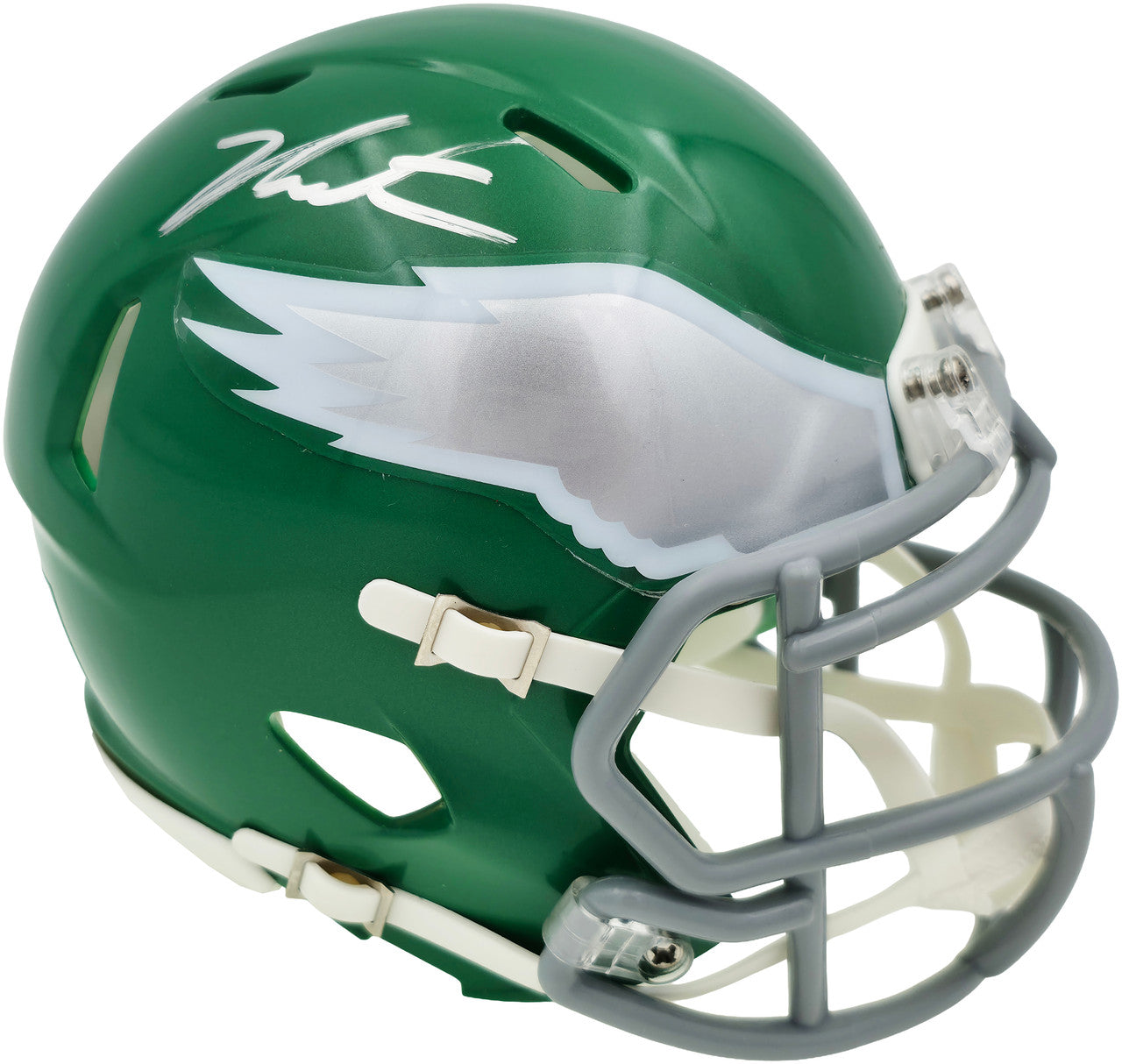 Jalen Carter Autographed Philadelphia Eagles Kelly Green 2023 Alternate Speed Mini Helmet JSA Witness Stock #266084