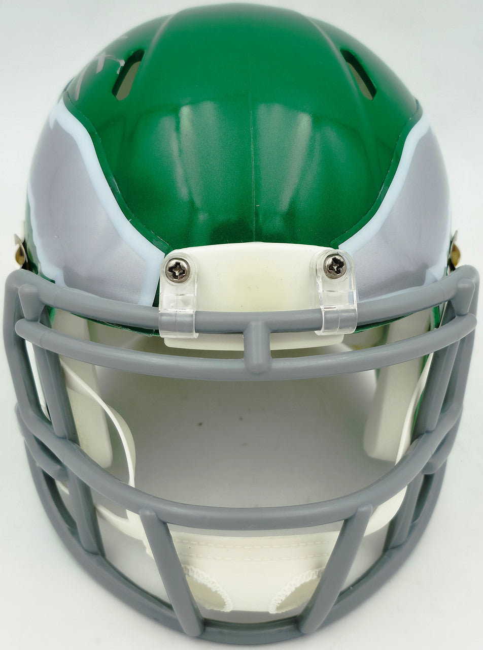 Jalen Carter Autographed Philadelphia Eagles Kelly Green 2023 Alternate Speed Mini Helmet JSA Witness Stock #266084