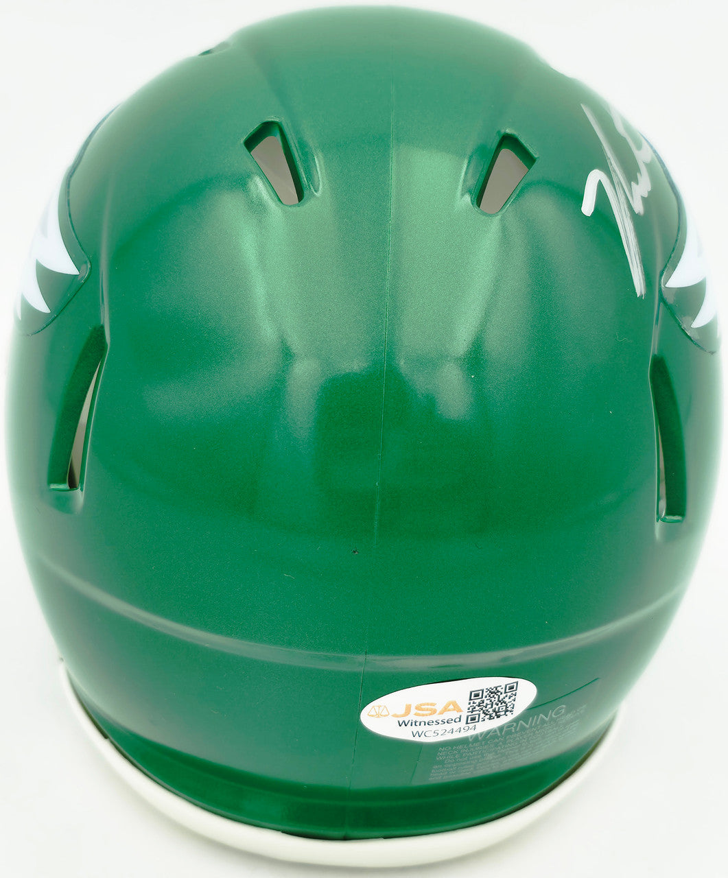 Jalen Carter Autographed Philadelphia Eagles Kelly Green 2023 Alternate Speed Mini Helmet JSA Witness Stock #266084