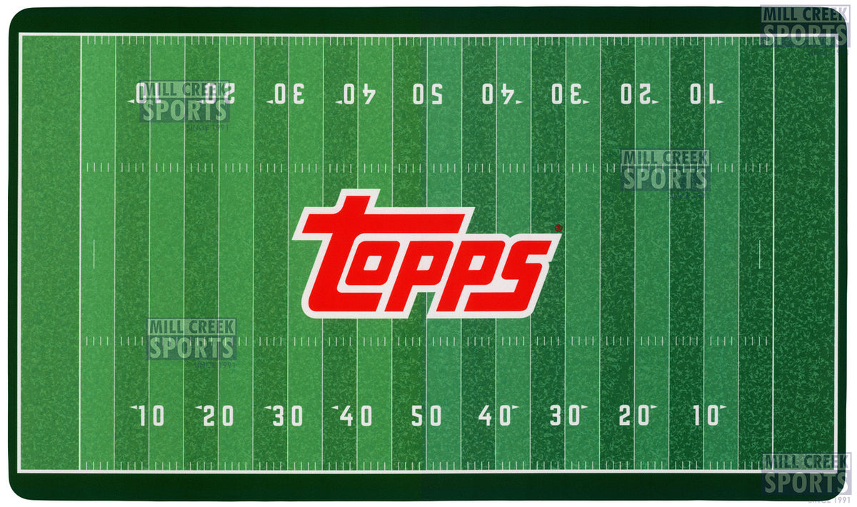 Topps Trading Card Rip & Break Mat - Green Football Grid Stock #266069