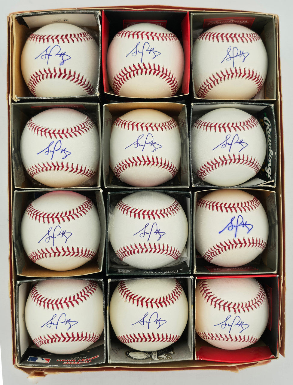 Stephen Piscotty Autographed Official MLB Baseball 12 Count Lot St. Louis Cardinals Oakland Athletics MLB Holo Stock #266304