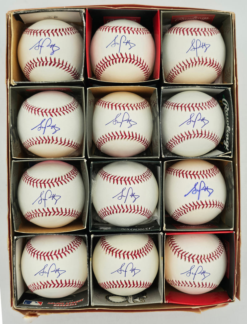 Stephen Piscotty Autographed Official MLB Baseball 12 Count Lot St. Louis Cardinals Oakland Athletics MLB Holo Stock #266304