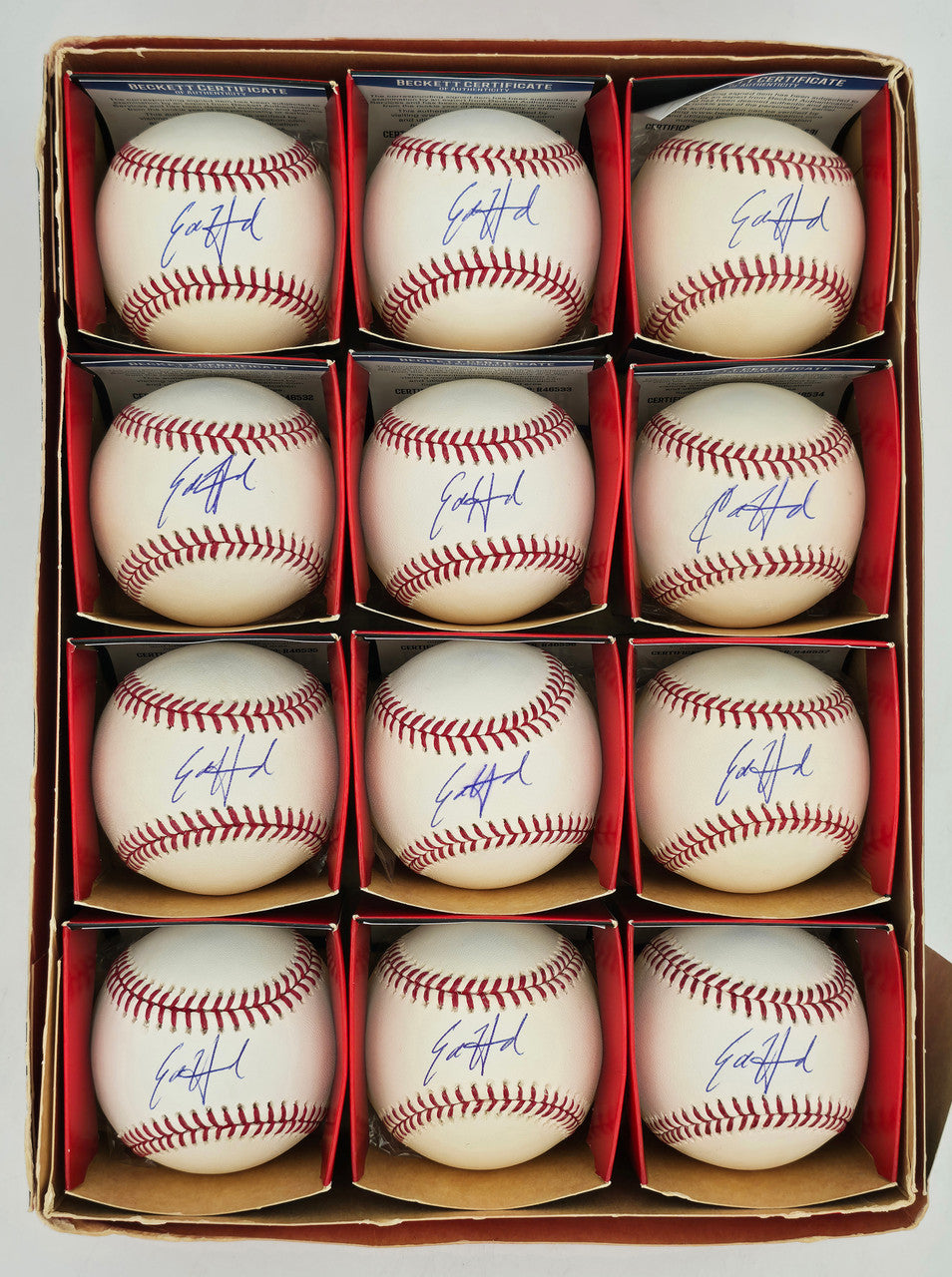 Ed Howard Autographed Official MLB Baseball 12 Count Lot Chicago Cubs Beckett BAS Stock #266307
