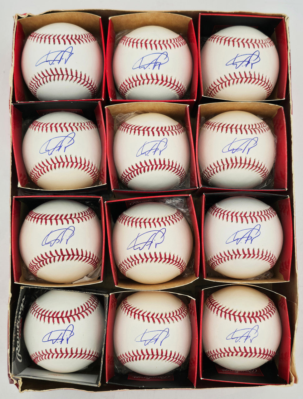 Wander Franco Autographed Official MLB Baseball 12 Count Lot Tampa Bay Rays Beckett BAS QR Stock #266313