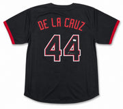Cincinnati Reds Elly De La Cruz Autographed Black Jersey Beckett BAS Witness Stock #266276