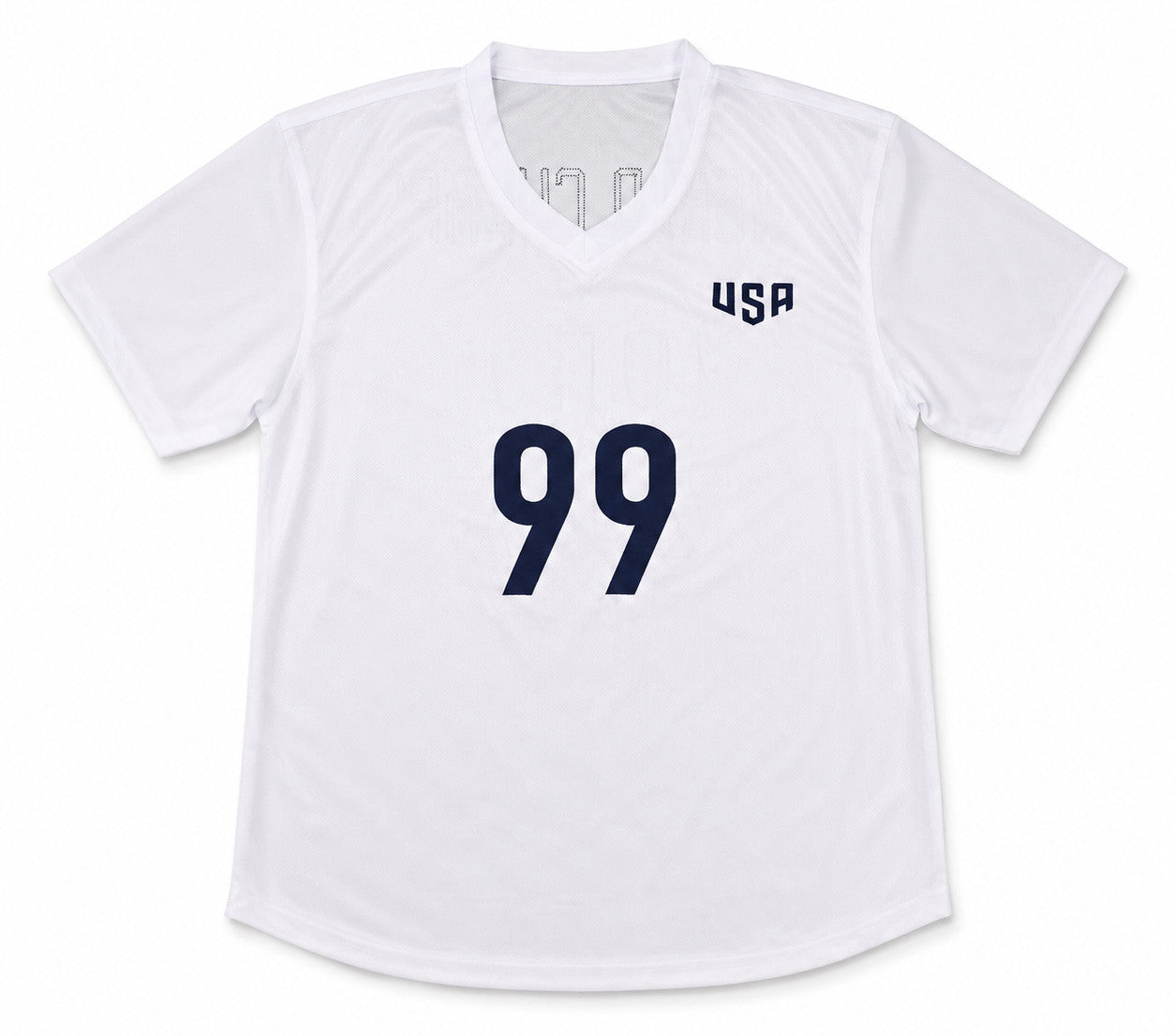 Team USA 1999 Women's World Cup Champions Autographed White Jersey With 8 Signatures Including Hamm & Chastain Beckett BAS Witness Stock #266279
