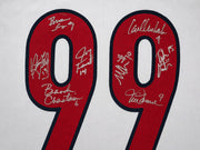 Team USA 1999 Women's World Cup Champions Autographed White Jersey With 8 Signatures Including Hamm & Chastain Beckett BAS Witness Stock #266280