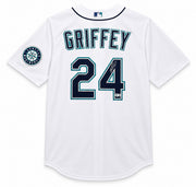 Seattle Mariners Ken Griffey Jr. Autographed White Nike Jersey Size XXL Beckett BAS Witness Stock #266285