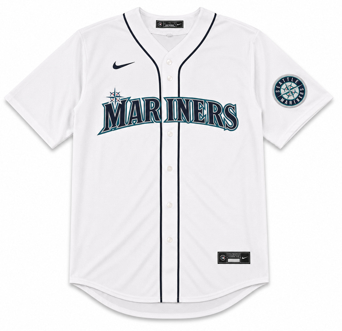 Seattle Mariners Ken Griffey Jr. Autographed White Nike Jersey Size L Beckett BAS Witness Stock #266283