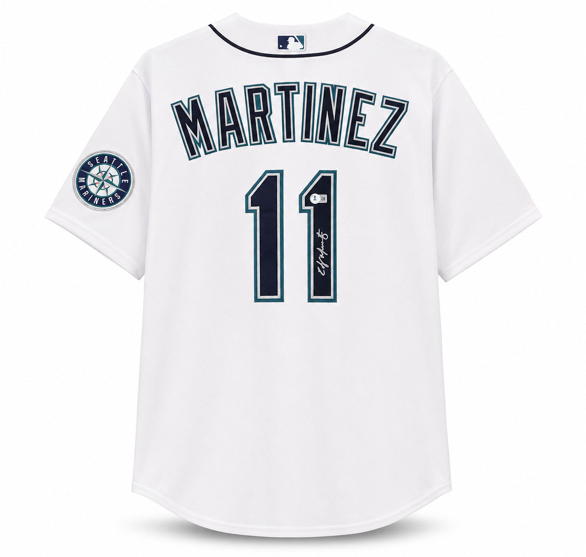 Seattle Mariners Edgar Martinez Autographed White Nike Jersey Size XL Beckett BAS Witness Stock #266274