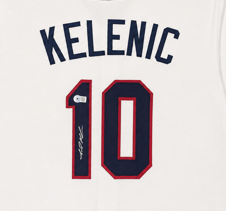 Team USA Jarred Kelenic Autographed White Jersey Beckett BAS Witness Stock #266277