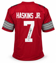 Ohio State Buckeyes Dwayne Haskins Autographed Red Jersey JSA Stock #267073
