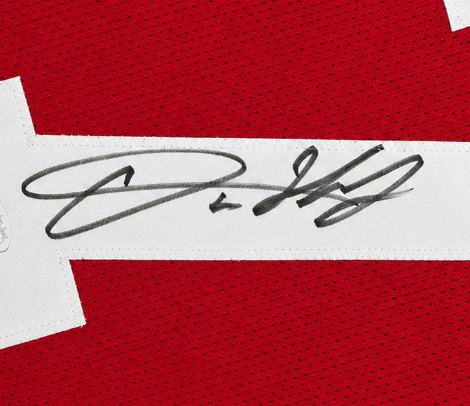 Ohio State Buckeyes Dwayne Haskins Autographed Red Jersey JSA Stock #267073
