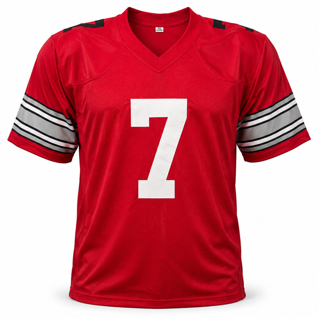 Ohio State Buckeyes Dwayne Haskins Autographed Red Jersey JSA Stock #267073