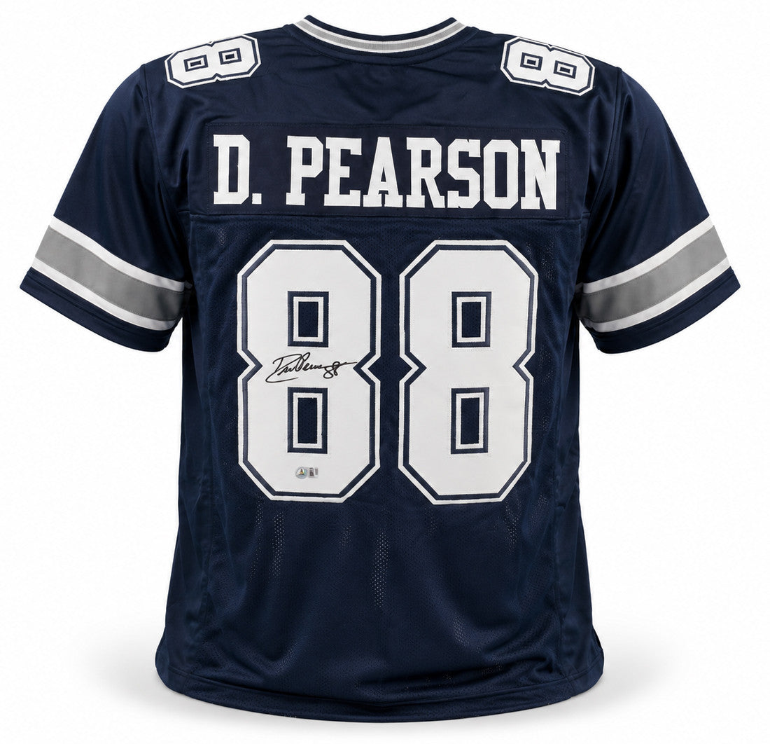 Dallas Cowboys Drew Pearson Autographed Blue Jersey Beckett BAS Witness Stock #267051