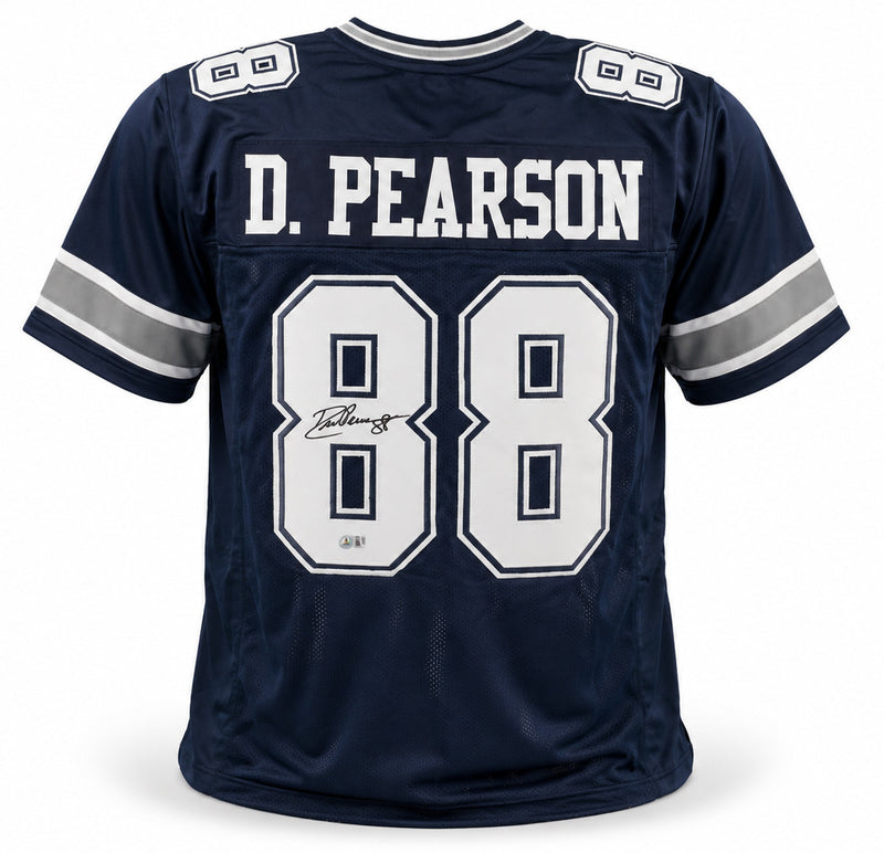 Dallas Cowboys Drew Pearson Autographed Blue Jersey Beckett BAS Witness Stock #267051