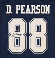 Dallas Cowboys Drew Pearson Autographed Blue Jersey Beckett BAS Witness Stock #267051