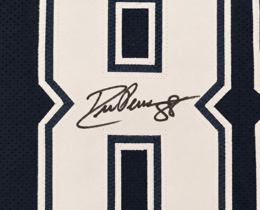 Dallas Cowboys Drew Pearson Autographed Blue Jersey Beckett BAS Witness Stock #267051