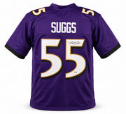 Baltimore Ravens Terrell Suggs Autographed Purple Jersey Beckett BAS Witness Stock #267052