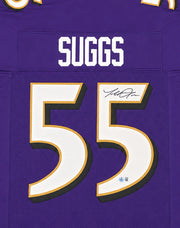 Baltimore Ravens Terrell Suggs Autographed Purple Jersey Beckett BAS Witness Stock #267052