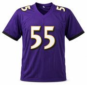 Baltimore Ravens Terrell Suggs Autographed Purple Jersey Beckett BAS Witness Stock #267052