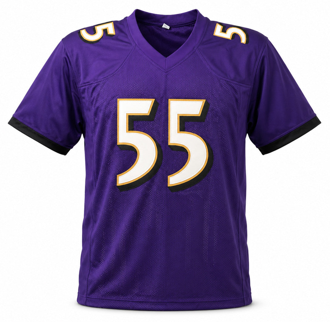 Baltimore Ravens Terrell Suggs Autographed Purple Jersey Beckett BAS Witness Stock #267052