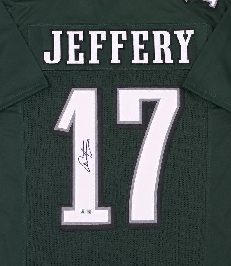 Philadelphia Eagles Alshon Jeffery Autographed Green Jersey Beckett BAS Witness Stock #267067
