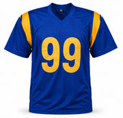 Los Angeles Rams Aaron Donald Autographed Blue Jersey Beckett BAS Witness Stock #267075