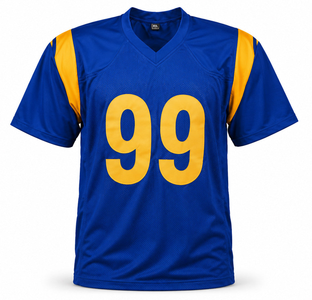 Los Angeles Rams Aaron Donald Autographed Blue Jersey Beckett BAS Witness Stock #267075