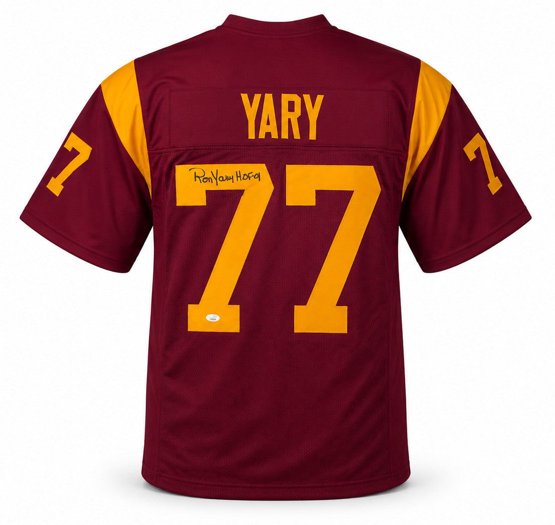 USC Trojans Ron Yary Autographed Cardinal Red Jersey "HOF 01" JSA Stock #267062