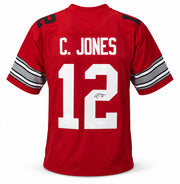 Ohio State Buckeyes Cardale Jones Autographed Red Jersey JSA Stock #267061