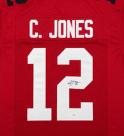 Ohio State Buckeyes Cardale Jones Autographed Red Jersey JSA Stock #267061