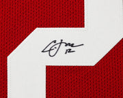 Ohio State Buckeyes Cardale Jones Autographed Red Jersey JSA Stock #267061