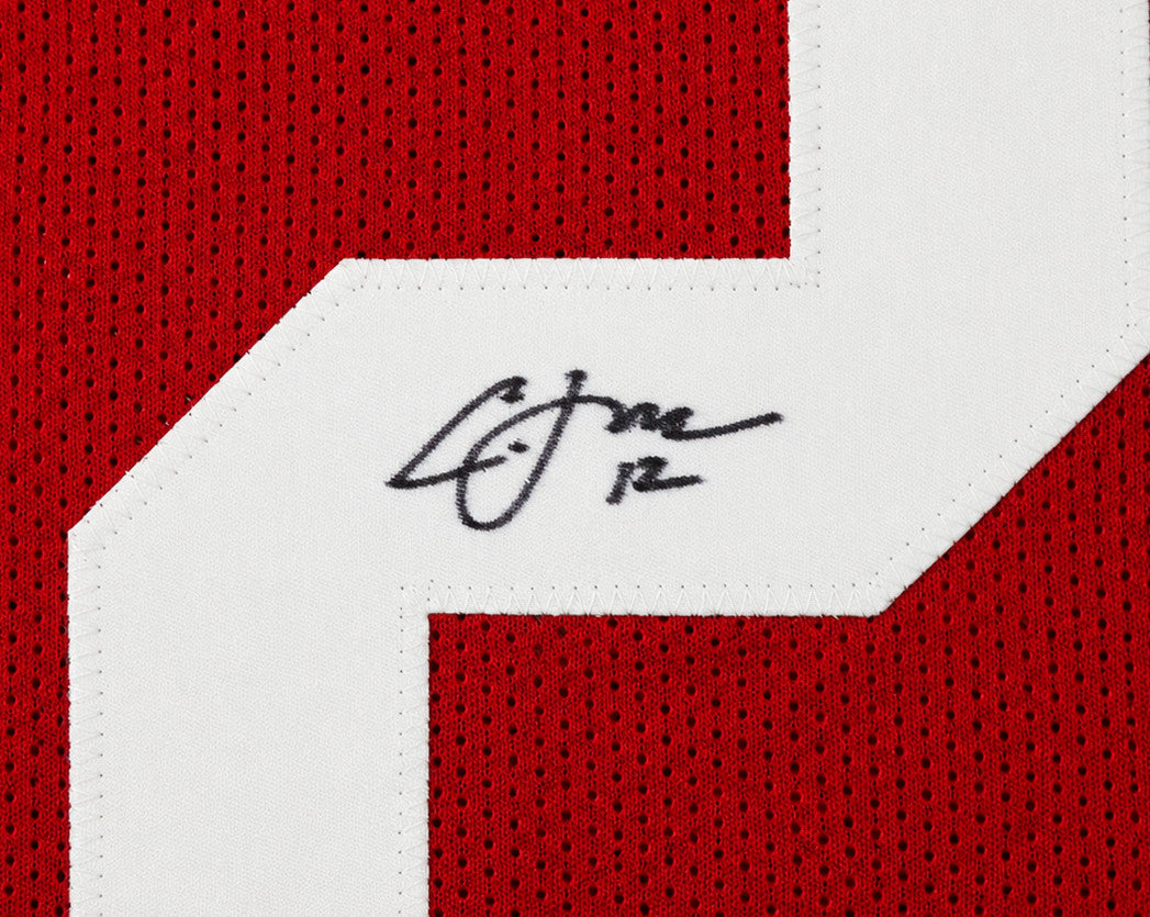 Ohio State Buckeyes Cardale Jones Autographed Red Jersey JSA Stock #267061