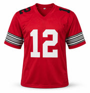 Ohio State Buckeyes Cardale Jones Autographed Red Jersey JSA Stock #267061