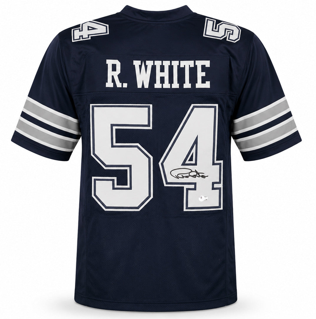 Dallas Cowboys Randy White Autographed Blue Jersey Beckett BAS Witness Stock #267047