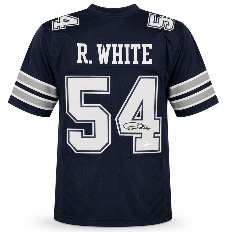 Dallas Cowboys Randy White Autographed Blue Jersey Beckett BAS Witness Stock #267047