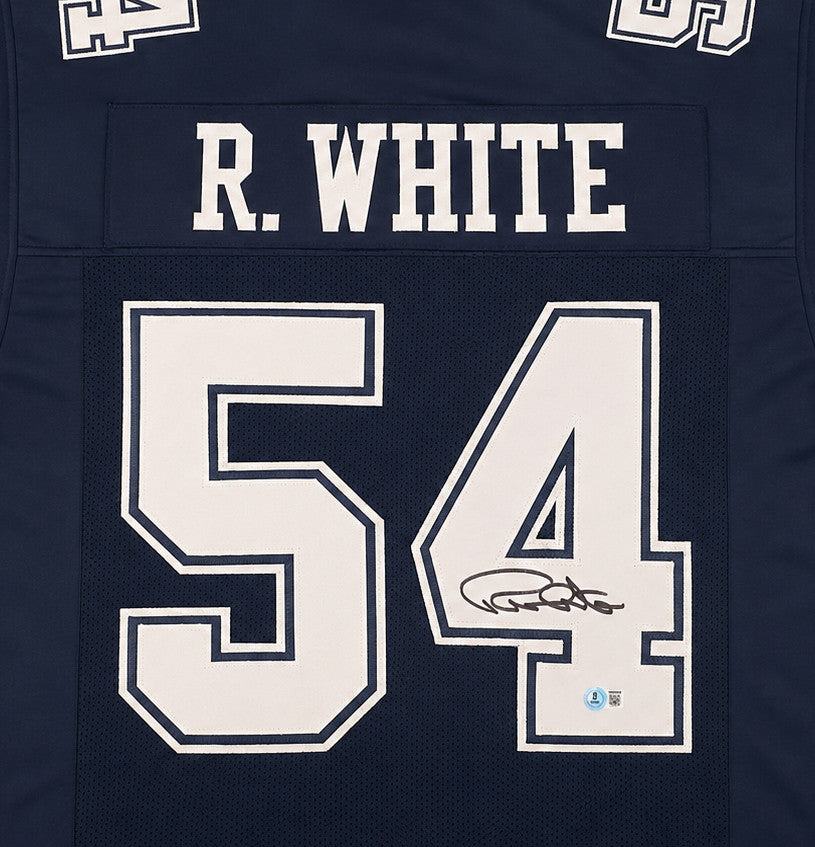 Dallas Cowboys Randy White Autographed Blue Jersey Beckett BAS Witness Stock #267047