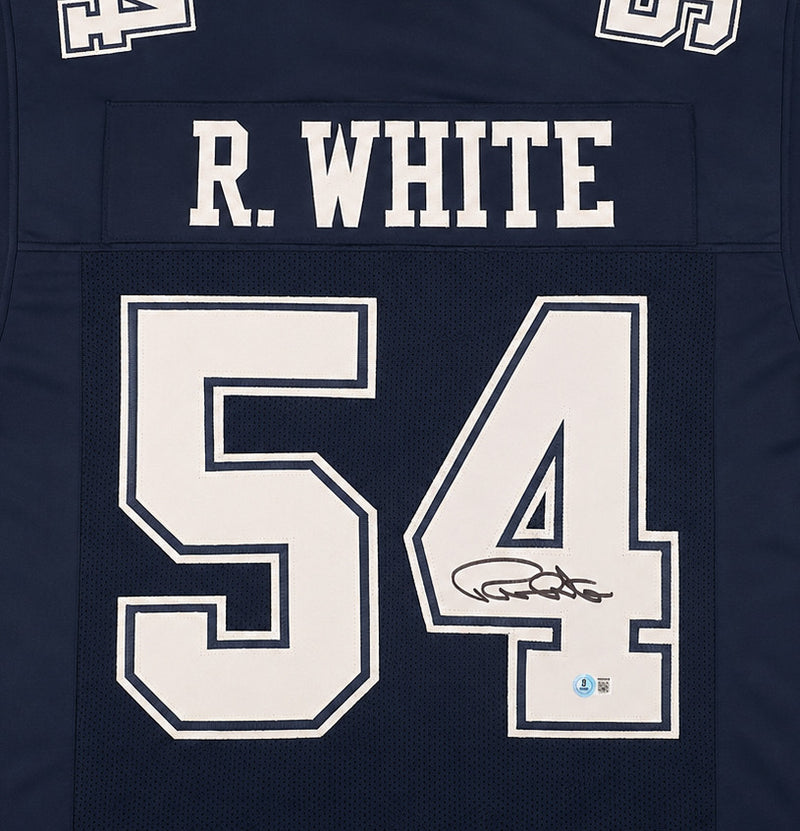 Dallas Cowboys Randy White Autographed Blue Jersey Beckett BAS Witness Stock #267047