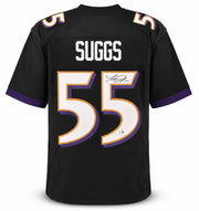 Baltimore Ravens Terrell Suggs Autographed Black Jersey Beckett BAS Witness Stock #267048