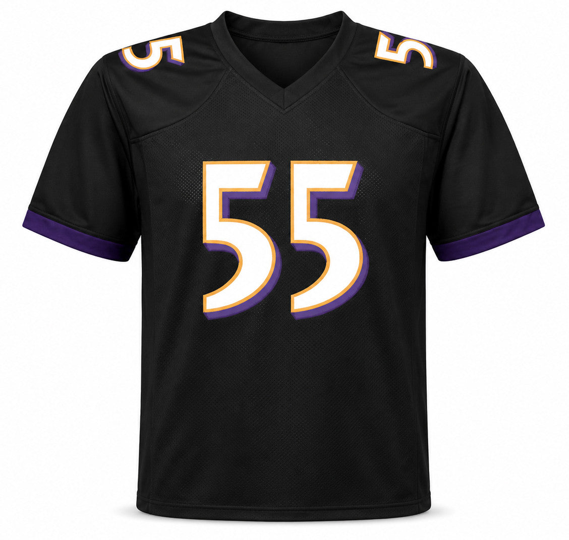 Baltimore Ravens Terrell Suggs Autographed Black Jersey Beckett BAS Witness Stock #267048