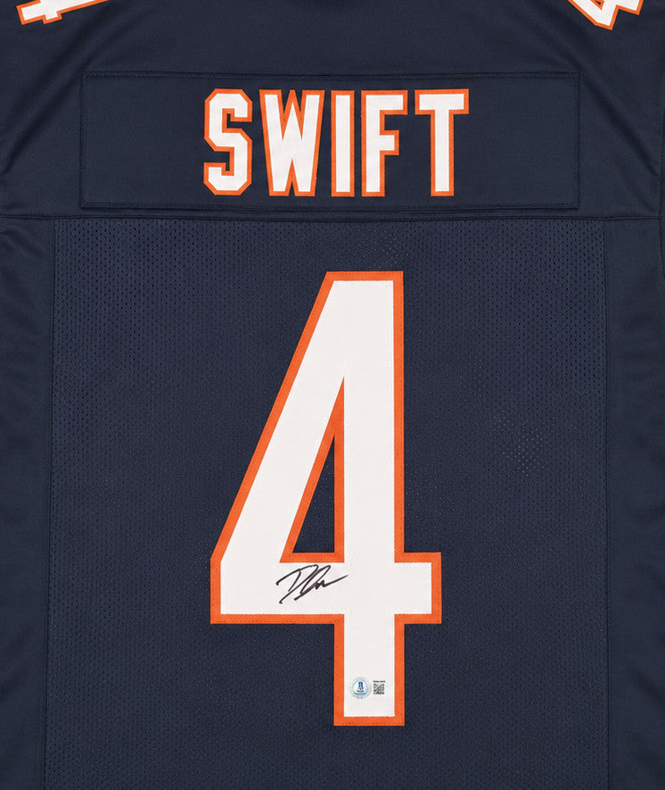 Chicago Bears D'Andre Swift Autographed Blue Jersey Beckett BAS Witness Stock #267071