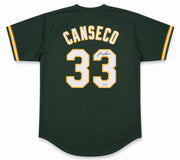 Oakland A's Jose Canseco Autographed Green Jersey Beckett BAS Witness Stock #267074