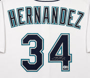 Seattle Mariners Felix Hernandez Autographed White Nike Jersey Size XXL Beckett BAS Witness Stock #266585